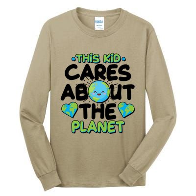 Cute This Kid Cares About The Planet Tall Long Sleeve T-Shirt