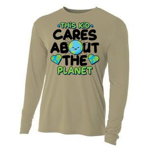 Cute This Kid Cares About The Planet Cooling Performance Long Sleeve Crew