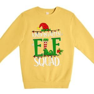 Christmas Teacher Kindergarten Elf Squad Xmas Lights Pajamas Premium Crewneck Sweatshirt