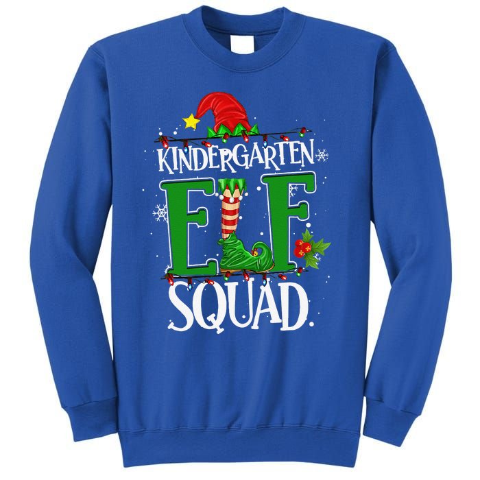 Christmas Teacher Kindergarten Elf Squad Xmas Lights Pajamas Sweatshirt