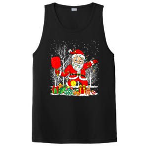 Christmas Tree Lights Funny Santa Playing Pickleball Xmas Gift PosiCharge Competitor Tank