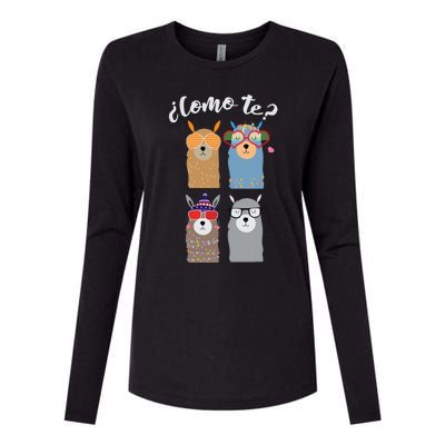 Como Te Llamas Funny Student Spanish Teacher Womens Cotton Relaxed Long Sleeve T-Shirt