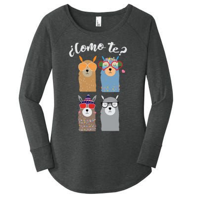 Como Te Llamas Funny Student Spanish Teacher Women's Perfect Tri Tunic Long Sleeve Shirt