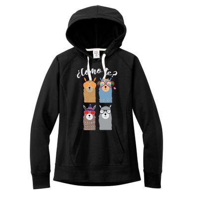 Como Te Llamas Funny Student Spanish Teacher Women's Fleece Hoodie