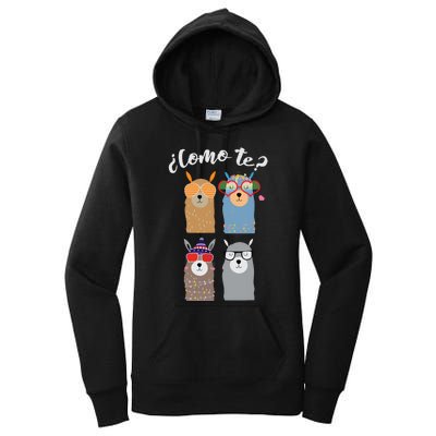 Como Te Llamas Funny Student Spanish Teacher Women's Pullover Hoodie