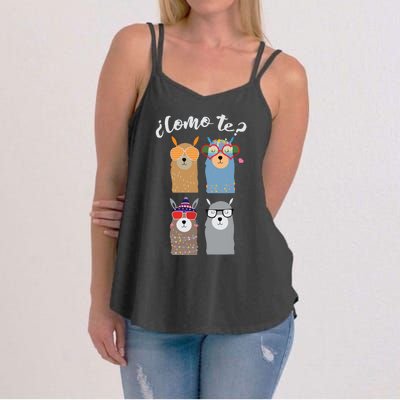 Como Te Llamas Funny Student Spanish Teacher Women's Strappy Tank