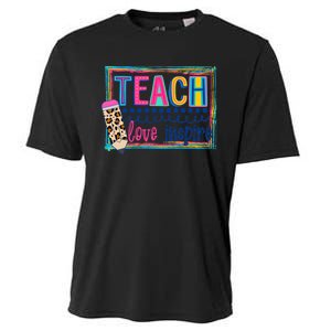 Cute Teach Love And Inspire Teacher Back To School Cooling Performance Crew T-Shirt