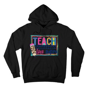 Cute Teach Love And Inspire Teacher Back To School Hoodie