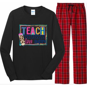 Cute Teach Love And Inspire Teacher Back To School Long Sleeve Pajama Set