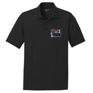 Cute Teach Love And Inspire Teacher Back To School PosiCharge RacerMesh Polo