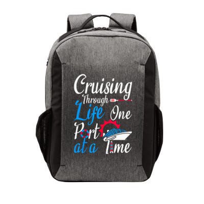 Cruising Through Life One Port At A Time Boating Cruise Trip Vector Backpack