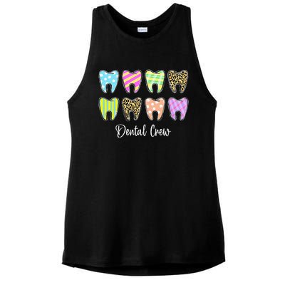 Cute Teeth Leopard Dental Crew Easter Day Christians Ladies PosiCharge Tri-Blend Wicking Tank