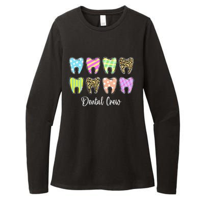 Cute Teeth Leopard Dental Crew Easter Day Christians Womens CVC Long Sleeve Shirt