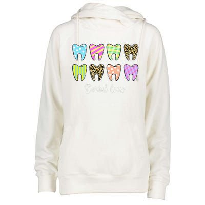 Cute Teeth Leopard Dental Crew Easter Day Christians Womens Funnel Neck Pullover Hood