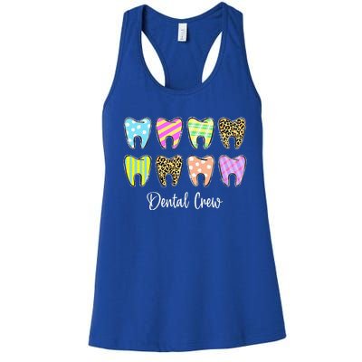 Cute Teeth Leopard Dental Crew Easter Day Christians Women's Racerback Tank