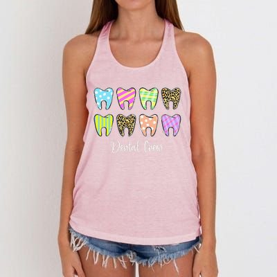 Cute Teeth Leopard Dental Crew Easter Day Christians Women's Knotted Racerback Tank