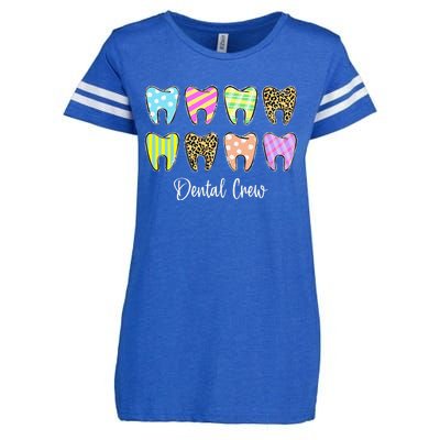 Cute Teeth Leopard Dental Crew Easter Day Christians Enza Ladies Jersey Football T-Shirt