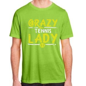 Crazy Tennis Lady Funny Sport Player Coach Gift Adult ChromaSoft Performance T-Shirt