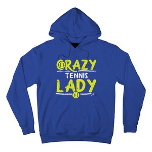 Crazy Tennis Lady Funny Sport Player Coach Gift Hoodie