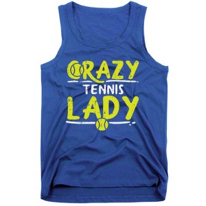 Crazy Tennis Lady Funny Sport Player Coach Gift Tank Top