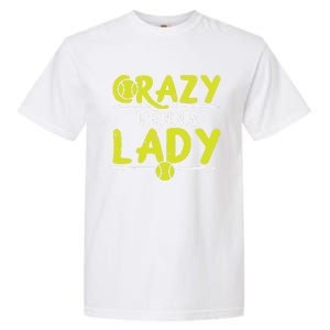 Crazy Tennis Lady Funny Sport Player Coach Gift Garment-Dyed Heavyweight T-Shirt