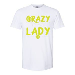 Crazy Tennis Lady Funny Sport Player Coach Gift Softstyle CVC T-Shirt