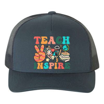 Cute Teach Love And Inspire Teacher Yupoong Adult 5-Panel Trucker Hat