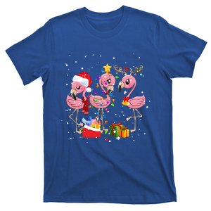 Christmas Tree Lights Holiday Santa Flamingo Christmas Hat Gift T-Shirt