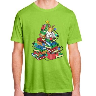 Christmas Tree Library Xmas Lights Tree Book Lover Librarian Cute Gift Adult ChromaSoft Performance T-Shirt