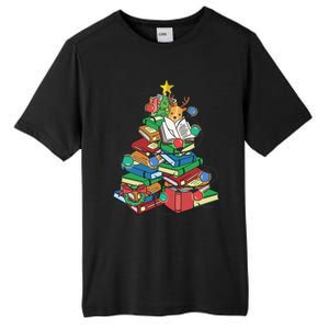 Christmas Tree Library Xmas Lights Tree Book Lover Librarian Cute Gift Tall Fusion ChromaSoft Performance T-Shirt