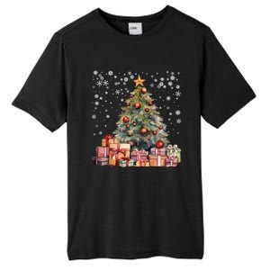 Christmas Tree Library Xmas Lights Tree Book Lover Librarian Cool Gift Tall Fusion ChromaSoft Performance T-Shirt