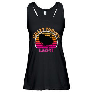 Crazy Turkey Lady Funny Retro Turkey Ladies Essential Flowy Tank