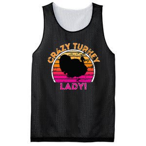 Crazy Turkey Lady Funny Retro Turkey Mesh Reversible Basketball Jersey Tank