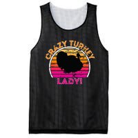 Crazy Turkey Lady Funny Retro Turkey Mesh Reversible Basketball Jersey Tank