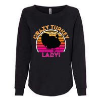 Crazy Turkey Lady Funny Retro Turkey Womens California Wash Sweatshirt