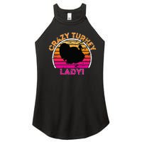 Crazy Turkey Lady Funny Retro Turkey Women's Perfect Tri Rocker Tank