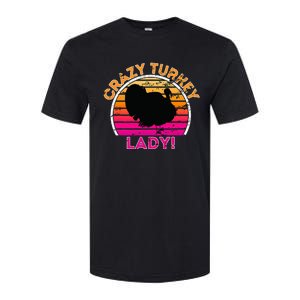 Crazy Turkey Lady Funny Retro Turkey Softstyle CVC T-Shirt