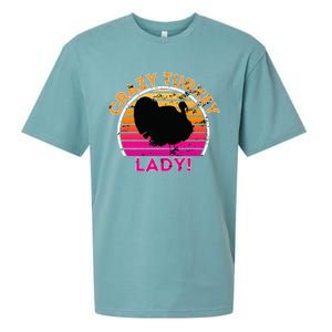 Crazy Turkey Lady Funny Retro Turkey Sueded Cloud Jersey T-Shirt