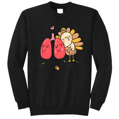 Cute Turkey Lung Respiratory Therapist Autumn Thanksgiving Sweatshirt