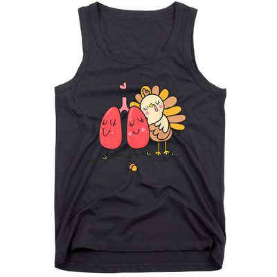 Cute Turkey Lung Respiratory Therapist Autumn Thanksgiving Tank Top