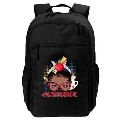 Cute #Teacher Life Afro Puff Bun Teacher Backpack