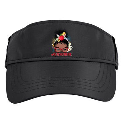 Cute #Teacher Life Afro Puff Bun Teacher Adult Drive Performance Visor