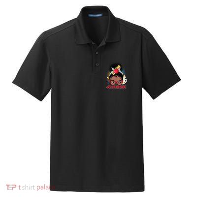 Cute #Teacher Life Afro Puff Bun Teacher Dry Zone Grid Polo