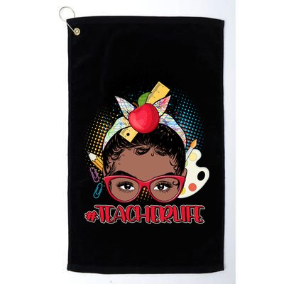Cute #Teacher Life Afro Puff Bun Teacher Golf Towel