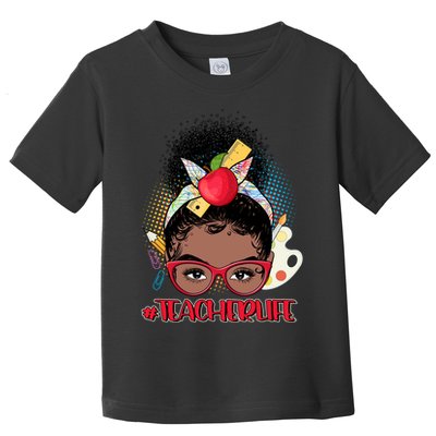 Cute #Teacher Life Afro Puff Bun Teacher Toddler T-Shirt