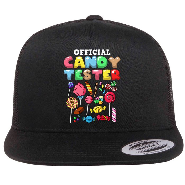 Candy Tester Lollipop Sweets Halloween Flat Bill Trucker Hat