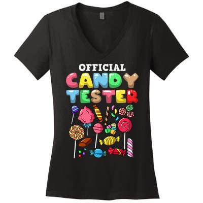 Candy Tester Lollipop Sweets Halloween Women's V-Neck T-Shirt