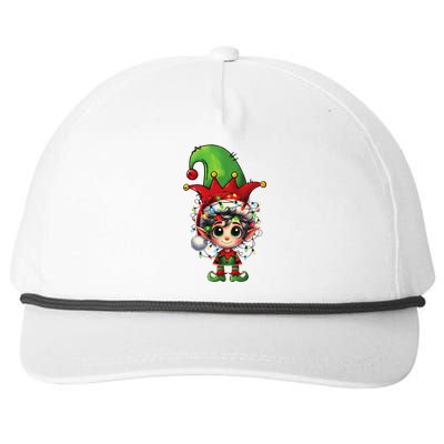 Christmas Tree Lights Santa Hat Elf Brussels Griffon Dog Snapback Five-Panel Rope Hat