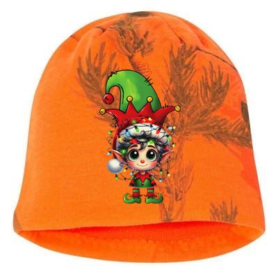 Christmas Tree Lights Santa Hat Elf Brussels Griffon Dog Kati - Camo Knit Beanie