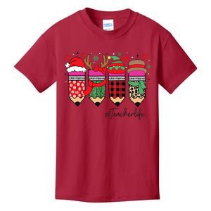 Cute Teacher Life Christmas Pencils Kids T-Shirt